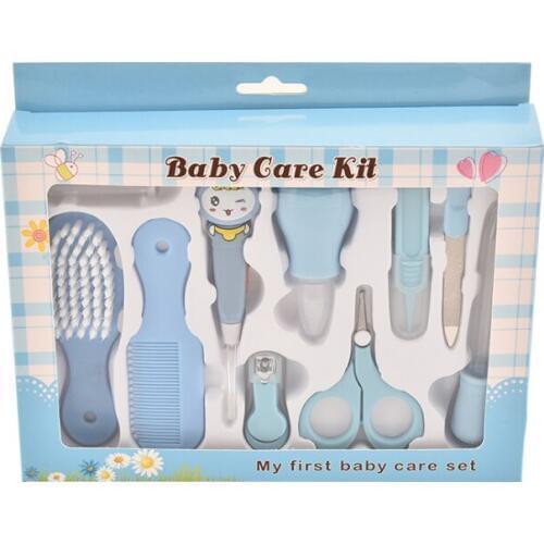 10Pcs/Set Baby Kids Nail Hair Health Care Thermometer Nose Cleaner Toothbrush Safety Tools Newborn Grooming Brush Kit Baby Care