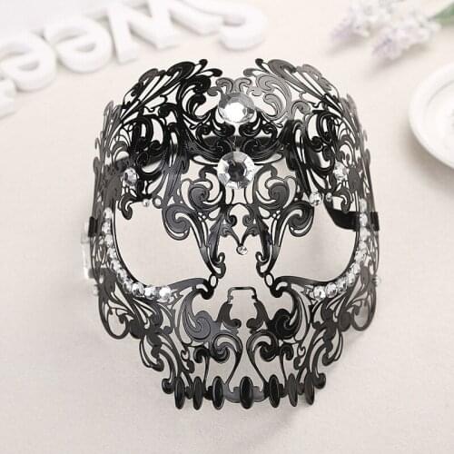 2019 Halloween Skull Rhinestone Metal Diamond Mask Venetian Costume Masquerade Tiger Head Makeup Masks