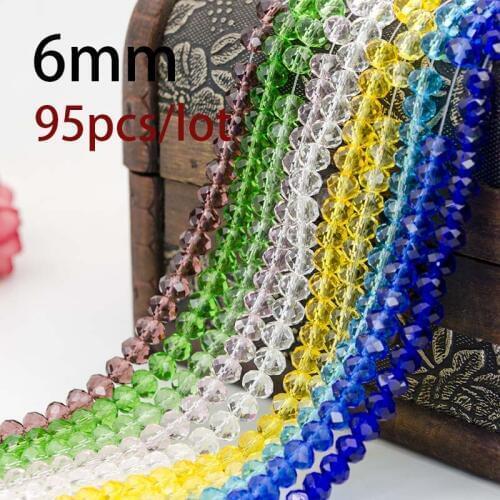 5A qaulity !!!6MM 95 piece/lot Bicone crystal beads Cut Faceted Round Glass Beads