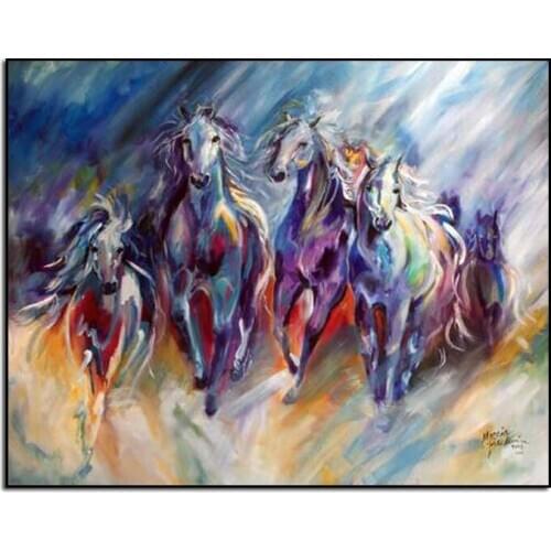 Diamond painting Cross stitch Diy Diamond embroidery Colored horse in the garden square drill Diamond mosaic pasted Needlework