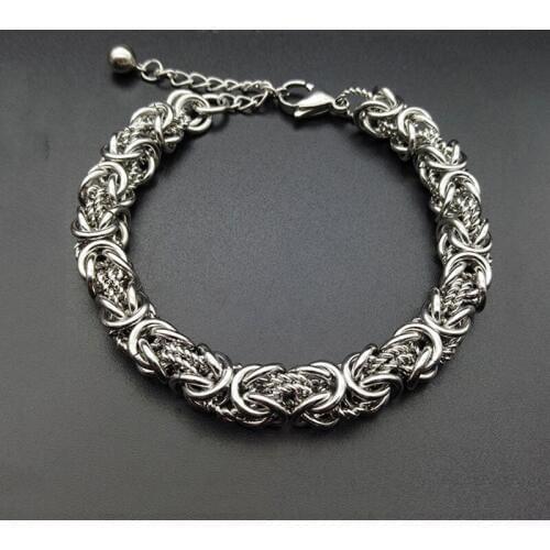 8mm Double Chain Dragon Bracelet Men Stainless Steel Byzantine Chain Wristands Male Accessories Pulseira Masculina Jewelry