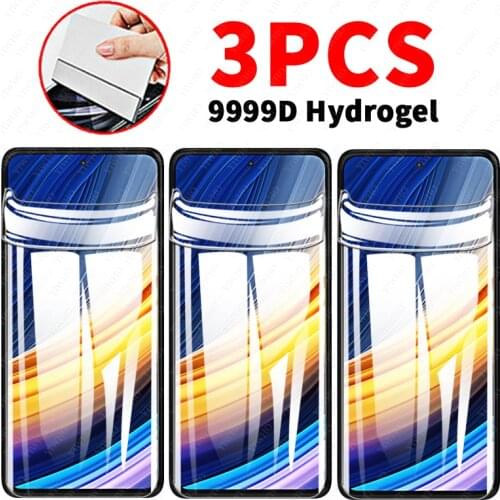 3PCS For Xiaomi Poco X3 Pro Hydrogel Film Camera Glass On Pocophone X3 NFC X3NFC X3Pro M3 F3 Safety PocoX3Pro Protective Film