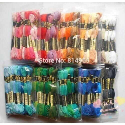 Discount Shop Cotton Cross Stitch Floss Yarn Thread 8.7 Yard Length 6 strands Total 100 Skeins