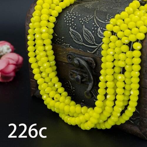 KAMTOP 95PCS/Lot 6MM Faceted Glass Crystal Spacer Rondelle Beads For Jewelry Making DIY