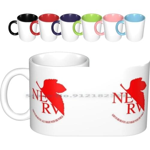 Logo Ceramic Mugs Coffee Cups Milk Tea Mug Asuka Ayanami Shinji Ikari Gendo Misato Mecha Japan Anime Manga Subtle Logo Symbol