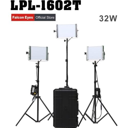 Falconeyes Diving Video Light 32W Daylight Panel Light Dimmable 120pcs LED Studio Photo Video Interview Lighting LPL-1602T Kit