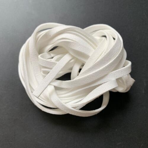 5 Meters Korean Velvet Leather Cord White 5mm Flat Faux Suede Leather Rope Thread Home Arts Crafts Sewing