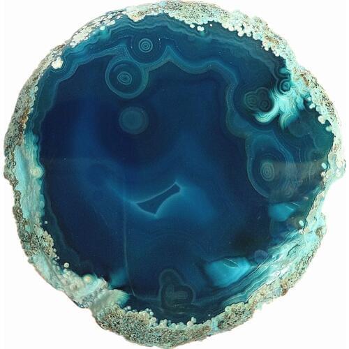 Beverage Stone Cup Mat Natural blue Agate Slices Coasters with free bracket healing for Table