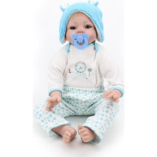 NPK DOLL soft bebes reborn silicone baby dolls toys for children gift 22inch 55cm real bebe alive newborn dolls