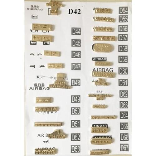 SRS Airbag Dashboard Brass Mould Car Upholstery Embossing Stamp For D37-D55