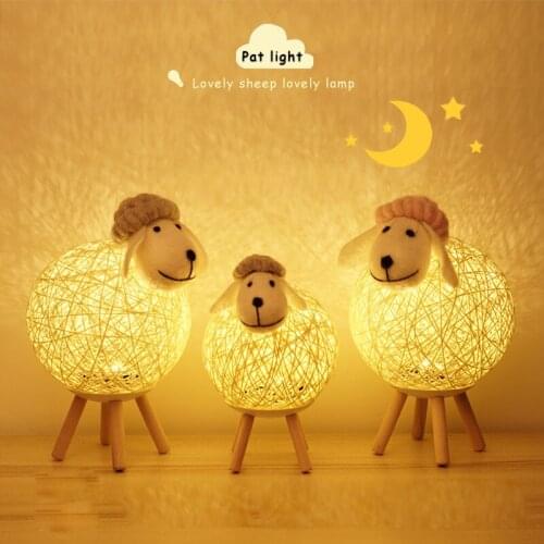 Ins Table Lamp Nordic Bedroom Bedside Lamb Sky Projection Sleep Night Light Room Decoration Cute Sleep Night Light