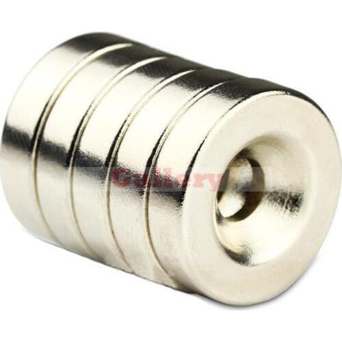 Magnets Neodymium Disc Iman Iman Neodimio 10 Pcs Lot N50 20x5mm Hole 5mm Countersunk Ring Magnets Round Rare Earth Neodymium