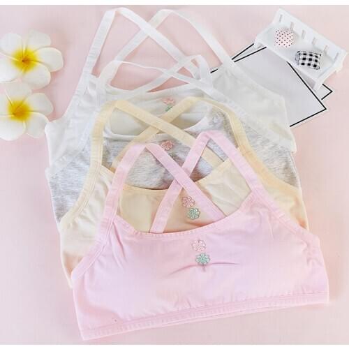 Girls' Underwireless Underwear Cotton Girls' Small Vest Student Development Bra Underwear For 12-18 Years Students