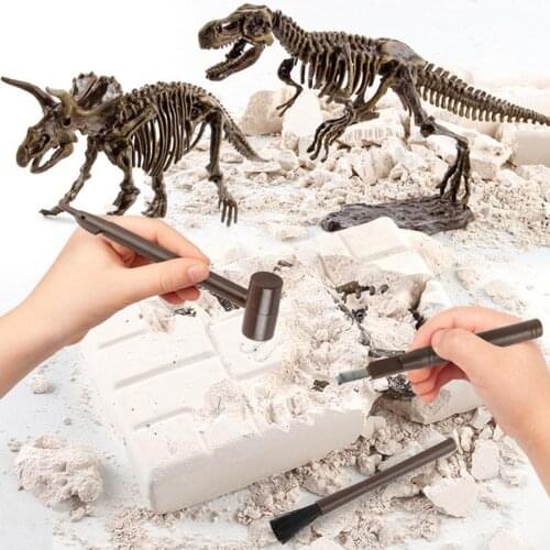 Education Toys For Kids Excavation Kit Simulation Dinosaur Fossils Skeleton Archeology Game Animals Dinosaur Model