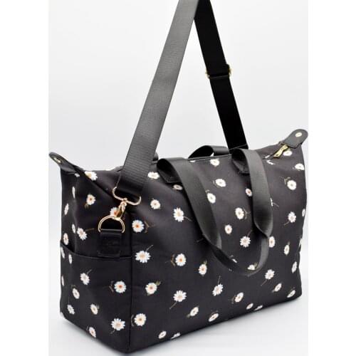 Wholesale/customize Fashionable/Casual High-Quality White/Black Traveling Polyester Printed Bag Long and short belt