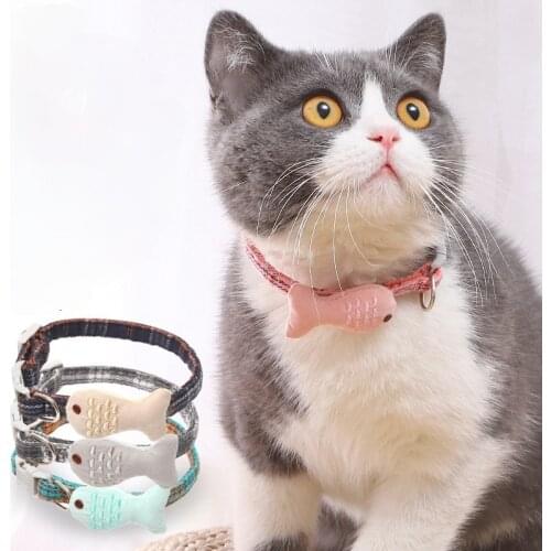 New Cat Collar Cat Neck Adjustable Collar Dog Little Fish Collar Kitten Dog Pet Decoration Cat Decoration Cat Accessories Pet