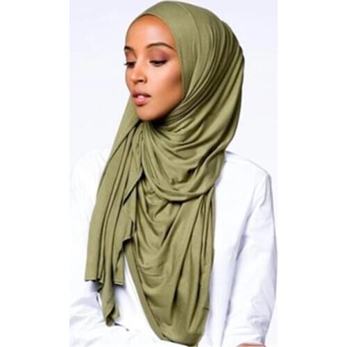 Solid-color cotton jersey mercerized cotton Modair soft lady headscarf Muslim women shawl