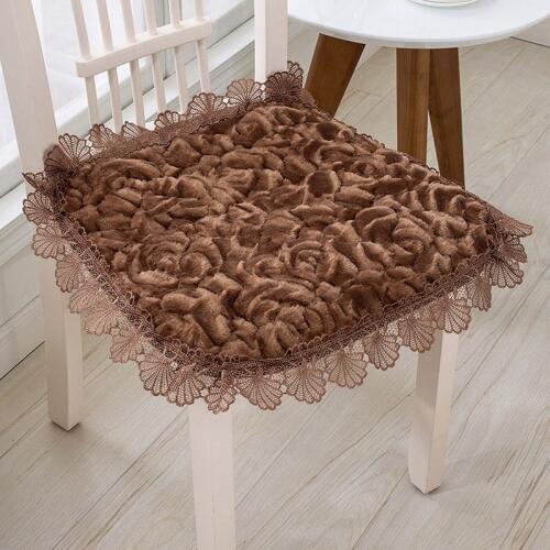 Lace Edge Multifunction Soft Thick Pure Three-Dimensional Flowers Decorative Office Chair Pad Square Sofa Seat Cushions Home
