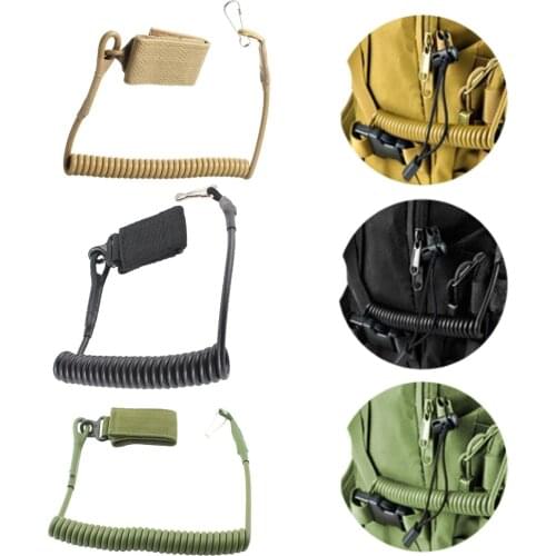 Coil Sling Rope Lanyard Elastic Hunt Pistol Tool Belt Backpack Airsoft Shooting Military Bag Spring Strap Outdoor Fishing Reel