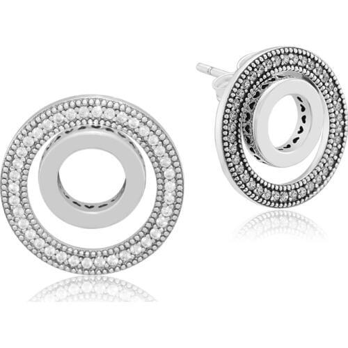 CKK Earring Forever Signature Stud Earrings Sterling-Silver-Jewelry 100% for Women Brincos Oorbellen Pendientes