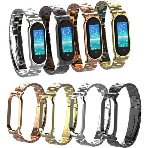 Replacement Stainless Steel Watchband Bracelet for Xiaomi Mi Band 5 Sport Watch