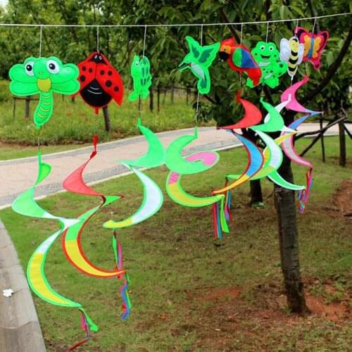 Wind Spinner Educational Lovely Design Insect Style Animal Spiral Colorful Wind Spinner for Garden