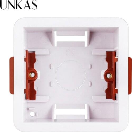 UNKAS 1 Gang Dry Lining Box For Gypsum Board / Drywall / Plasterboad 46mm / 34mm Depth Wall Switch BOX Wall Socket Cassette