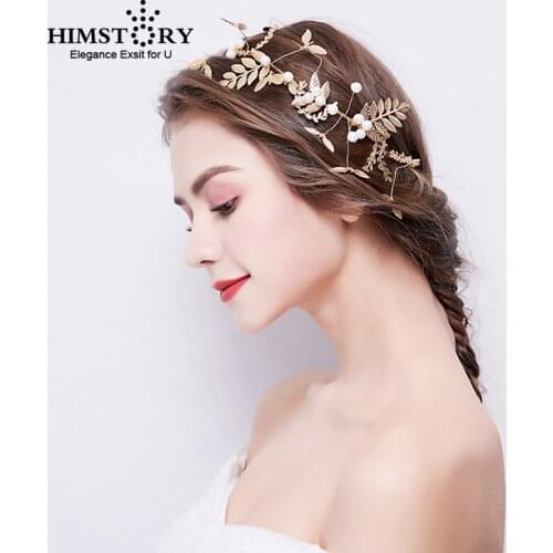 Vintage Pearl Vine Gold/Silver Leaf Baroque Tiara Headband Handmade Bridal Hairband Headpiece Wedding Hair Accessory Jewelry