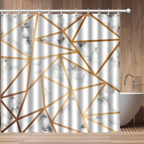 Europe Marble Luxury Texture 3D Print Shower Curtain Bathroom Set With Waterproof Hook Bath Curtain Cartoon Kids African Funny