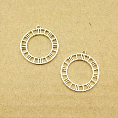 10pcs 23x25mm geometric round charms for jewelry making earring pendant bracelet and necklace charm