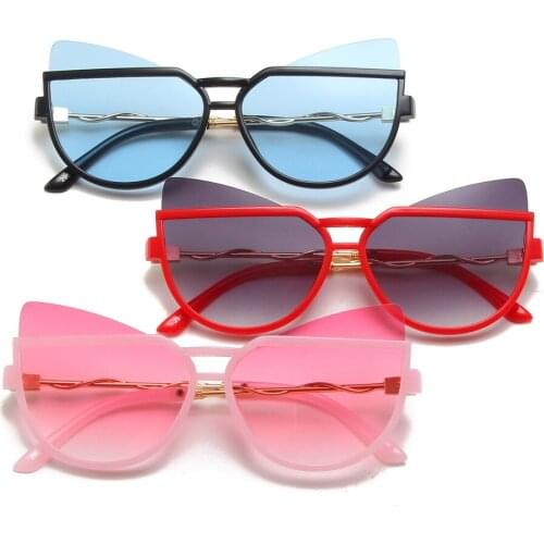 2020 Cartoon Children Gradient Sun Glasses For Girls Boy Cat-eye Personality Eyeglasses UV400