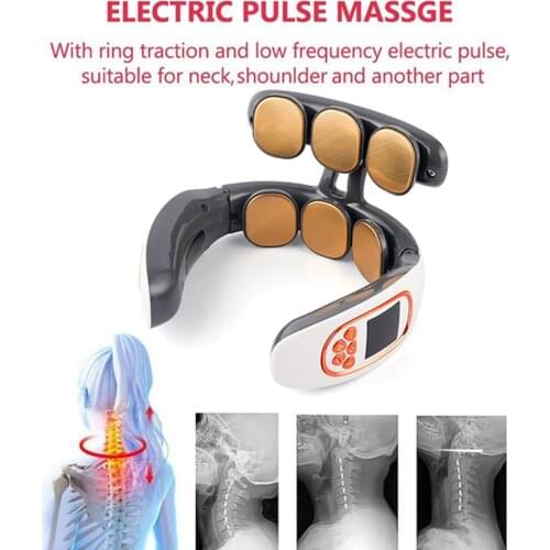 6 Heads Neck Massager Shoulder Cervical Massager Smart Remote Control Electric Hot Compress Pulse Neck Protector Relax Cervical