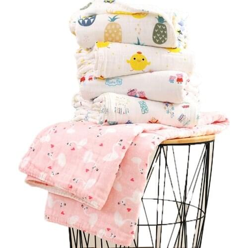 6 Layers Muslin Quilt Newborn Muslin Receiving Blanket Muselina Bambu Swaddles Mousseline infant Swaddle Wrap Flokati 110*110cm