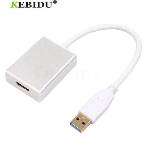 Kebidu USB 3.0 to HDMI-compatible 1080P Converter Adapter Cable Male to Female Multi Display Graphic Adater for Laptop HDTV