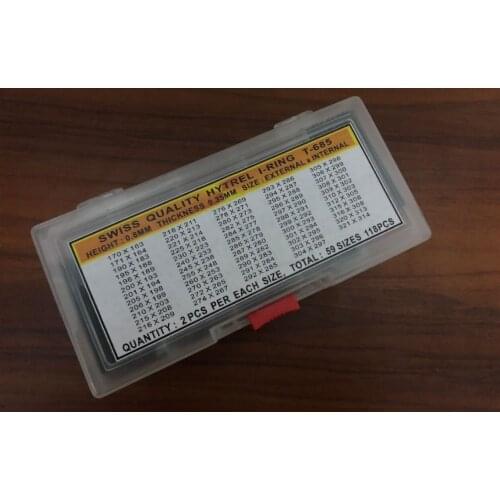 Assortment of 118 PCs Watch Gaskets Plastic Hytrel "I" Gaskets for 1.0mm Glass Crystal