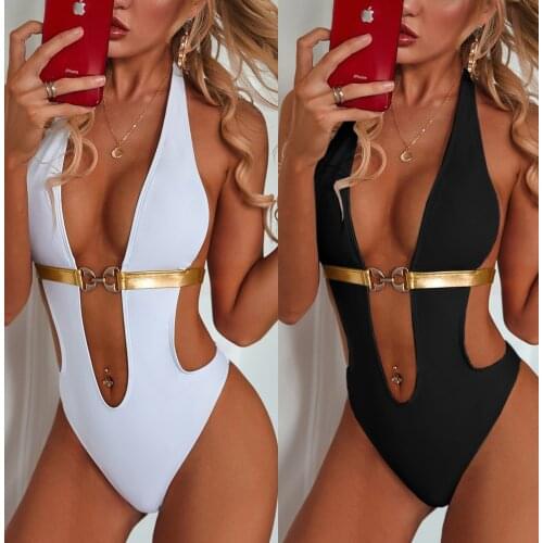 Bandage Swimwear Women Sexy Hollow Out One Piece Swimsuit High Cut Beach Bathing Suit Swimsuit Swim Wear 2021 Summer