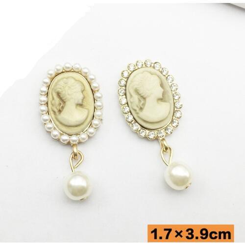 Free Shipping Wholesale 50pcs/lot 17x39mm Rhinestone Flatback Button For Hair Flower Wedding Invitation DIY Button ZIJE005