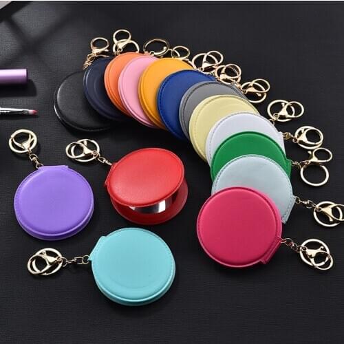 Mirror PU Leather Key Chain Car Bag Key Ring For Women Jewelry Gift for Wallets Holder Key Case Pouch Keychain Accessories