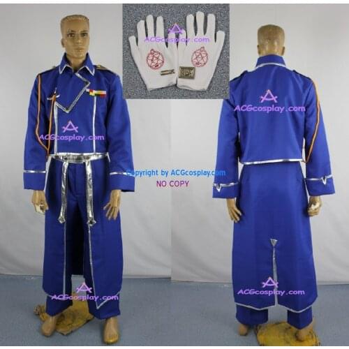 Fullmetal Alchemist Roy Mustang Cosplay Costume include collar pin and gloves