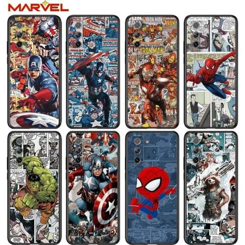Spiderman captain america for Samsung Galaxy S21 Ultra Plus Note 20 10 9 8 S10 S9 S8 S7 S6 Edge Plus Black Phone Case