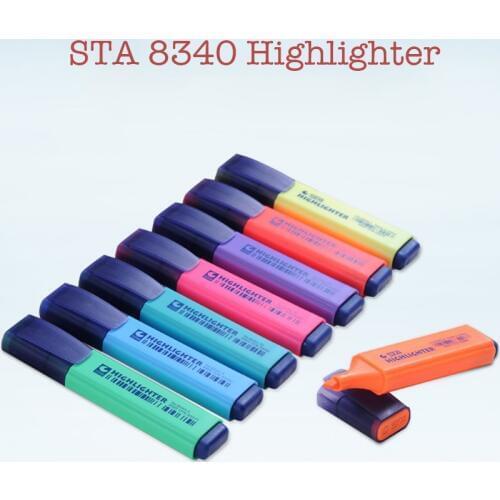 STA8340 8 Colors Highlighters Marker Pens Mildliner Fluorescent Brush for Painting Graffiti Office Stationery School Supplies