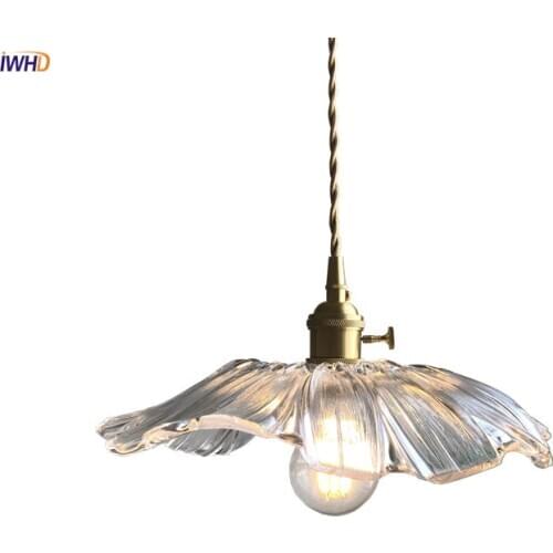 Creative Glass Flower LED Pendant Lights With Switch Modern Nordic Hanglamp Fixtures Loft Decor Living Room Luminaire Suspendu