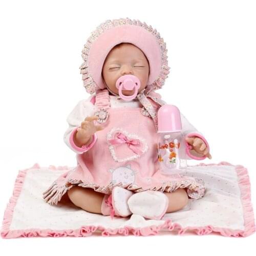 Lovely Baby Girl Sleeping Princess Reborn Dolls Silicone Baby Reborn Bonecas High Quality Children Kids Birthday Gifts
