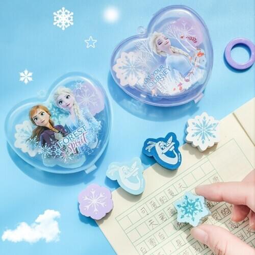 Disney Snow & Ice eraser primary school children learning stationery Princess Asha Anna creative cartoon 2B rubber children