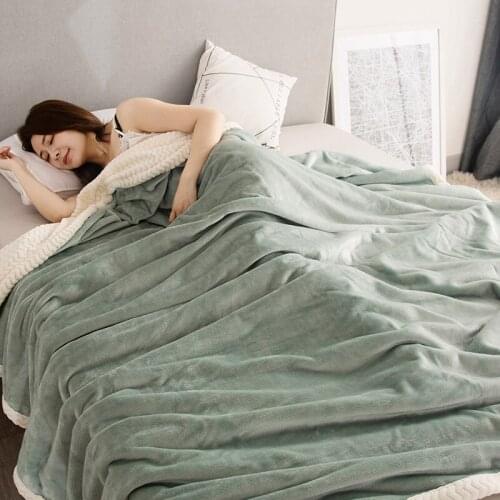 Mantas lisas para camas, manta de Sherpa suave, manta gruesa de franela cálida, manta a cuadros para sofá, manta polar