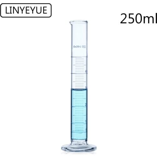 1pc 250mL Graduated Glass Measuring Cylinder Graduated Cylinder Laboratory Chemistry Equipment