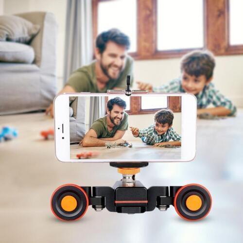 YELANGU L4X Mini Motorized Electric Track Slider Motor Dolly Truck Car Remote Control for Camera Camcorder DV for Canon Camera