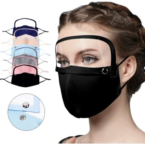 Washable Reusable Mouth Mask with Detachable Eye Shield Face Protective Cover