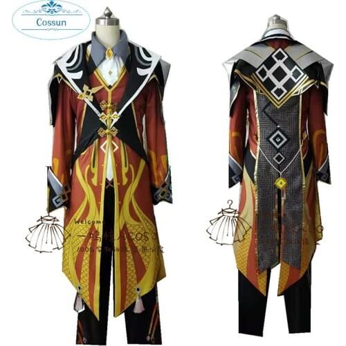 [Customize] Anime Genshin Impact Zhongli Game Suit Uniform Zhong Li Cosplay Costume Halloween Party Outfit For Men NEW