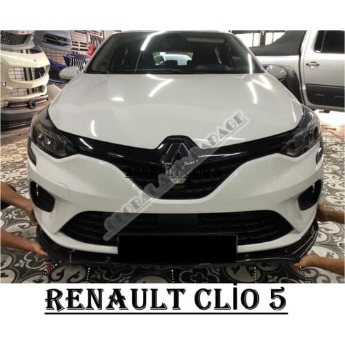 For Renault Clıo 5 Front Bumper Attachment Lip 2012-2019 Piano Glossy Black Splitter Diffuser Universal Spoiler Bumper Mud Flaps